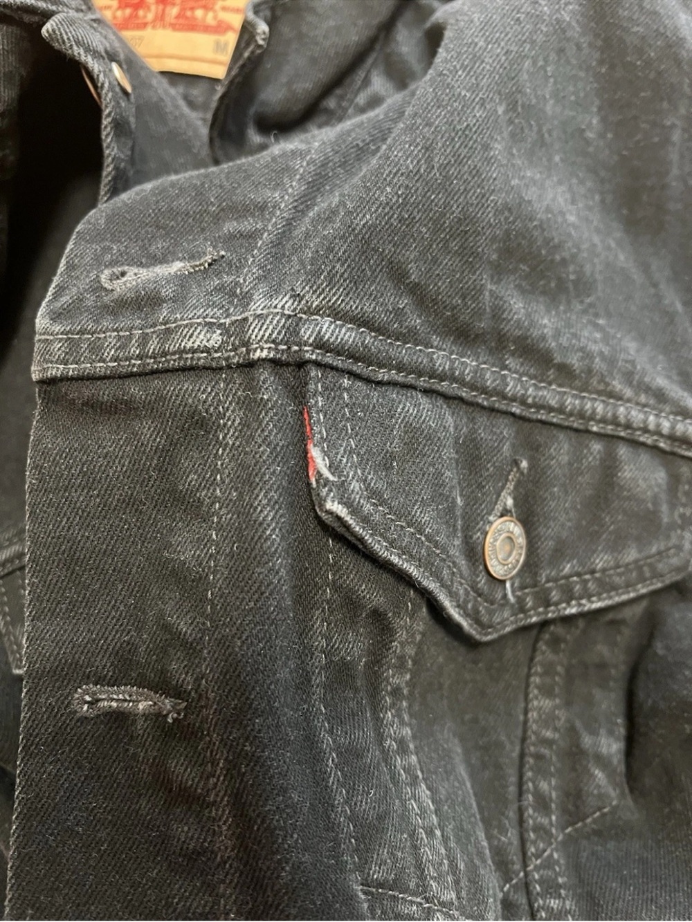 Levi's 70507 0260 Black Denim Trucker Jacket Men's Size M (Roomy) - Picture 5 of 8